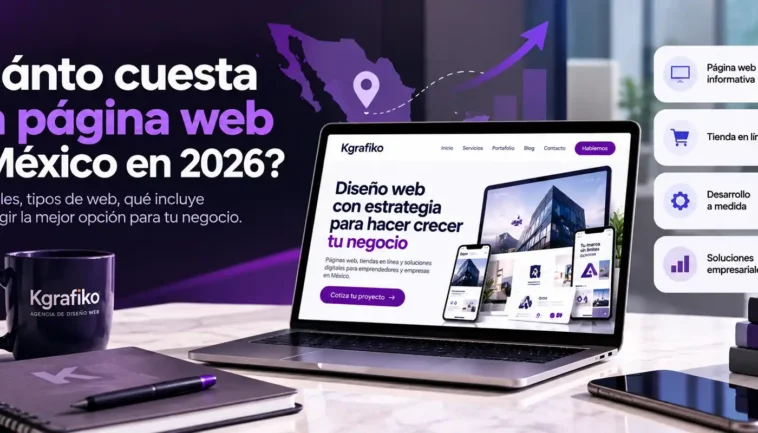 Cuánto cuesta una página web en México en 2026, precios de diseño web y servicios de Kgrafiko.