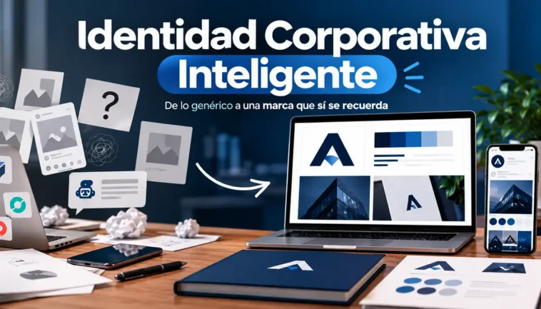 Identidad corporativa inteligente con diseño de marca coherente, logotipo y aplicaciones digitales.